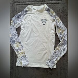 Evo Floral Sleeve White Rash Guard
